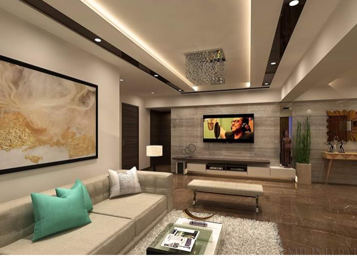Minimalist Floating TV Unit with Concealed Wire Management