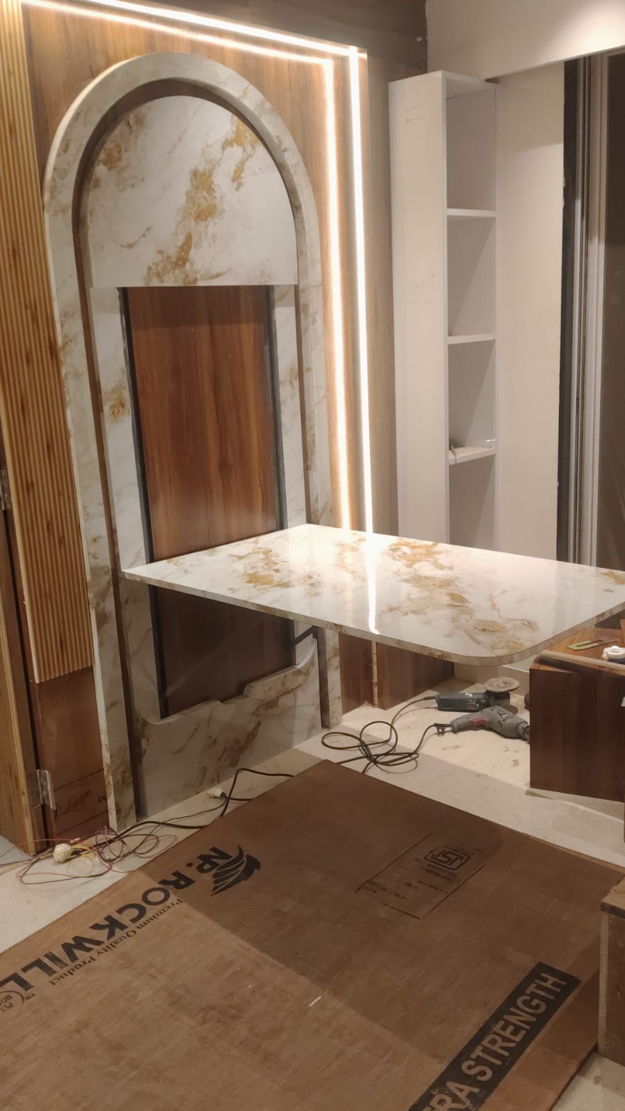 Luxury Marble Bathroom with Frameless Glass Shower & Vanity