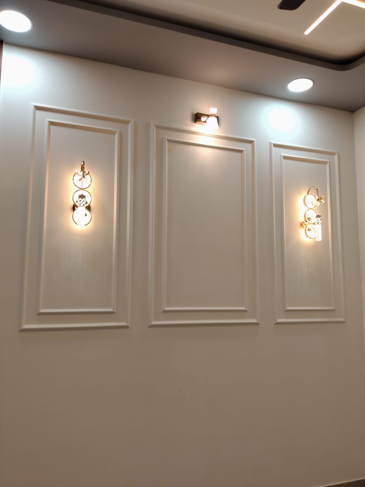 Living Hall Entertainment Unit with Fluted Charcoal Panels & LED